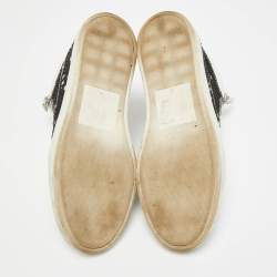 Pre Owned Giuseppe Zanotti Frankie Size 38 Tricolor Leather and Python Embossed High Top Sneakers