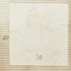 Pre Owned Giuseppe Zanotti Frankie Size 38 Tricolor Leather and Python Embossed High Top Sneakers