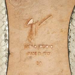 Pre Owned حذاء سموكينغ جلد منقوش بألوان مزدوجة جوسيبي زانوتي حجم 35.5