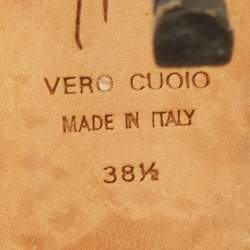 Pre Owned صندل جوسيبي زانوتي فيرونيكا أسود حرير ومخمل بأربطة فتحة كعب مقاس 38.5