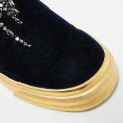 مملوكة مسبقًا حذاء رياضي جوسييبي زانوتي ماي لندن قطيفة زرقاء داكنة منخفض مقاس 39.5