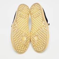 مملوكة مسبقًا حذاء رياضي جوسييبي زانوتي ماي لندن قطيفة زرقاء داكنة منخفض مقاس 39.5