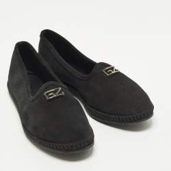 مملوكة مسبقًا Giuseppe Zanotti GZ Size 37 Black Suede Slip On Loafers