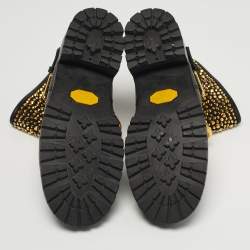 Pre Owned Giuseppe Zanotti Size 40 Black Leather Chain Detail Ankle Boots 