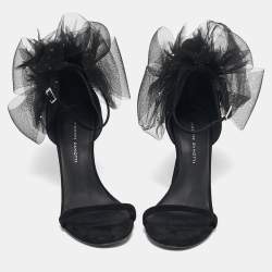 مملوكة مسبقًا صندل جويسيبي زانوتي جلد لامع أحمر سلسلة كبيرة مقاس 40