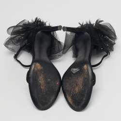 مملوكة مسبقًا صندل جويسيبي زانوتي جلد لامع أحمر سلسلة كبيرة مقاس 40