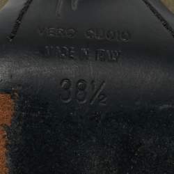 Pre Owned بوتي جوسيبي زانوتي قماش أخضر مقدمة مفتوحة وقصات عند الكاحل مقاس 38.5