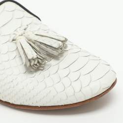 Pre Owned حذاء سموكينغ منقوش جلد الثعبان الأبيض جوزيبي زانوتي مقاس 37