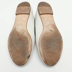 Pre Owned حذاء سموكينغ منقوش جلد الثعبان الأبيض جوزيبي زانوتي مقاس 37