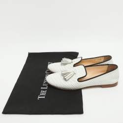 Pre Owned حذاء سموكينغ منقوش جلد الثعبان الأبيض جوزيبي زانوتي مقاس 37