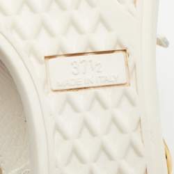 Pre Owned Giuseppe Zanotti Chain Detail Size 37.5 White Leather High Top Wedge Sneakers