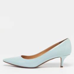 مملوكة مسبقًا Giuseppe Zanotti Size 39 Blue Patent Leather Pointed Toe Pumps
