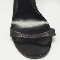 Pre Owned Giuseppe Zanotti Size 36 Black Leather Spike Ankle Strap Sandals