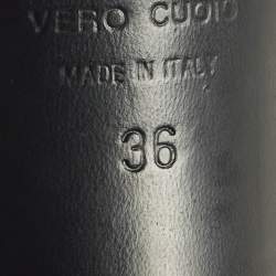 Pre Owned Giuseppe Zanotti Size 36 Black Leather Spike Ankle Strap Sandals