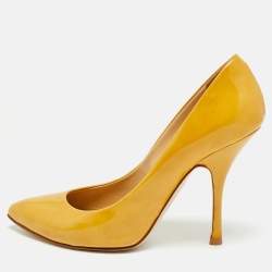 Pre Owned Giuseppe Zanotti Lucrezia Size 37.5 Brown Patent Leather Pumps