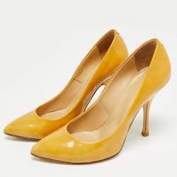 Pre Owned Giuseppe Zanotti Lucrezia Size 37.5 Brown Patent Leather Pumps