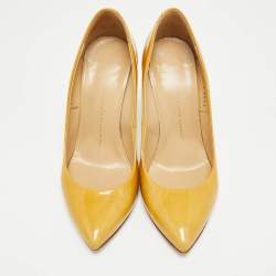 Pre Owned Giuseppe Zanotti Lucrezia Size 37.5 Brown Patent Leather Pumps