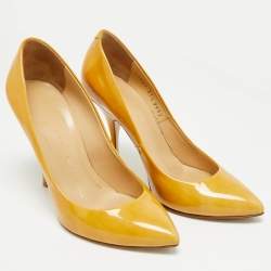 Pre Owned Giuseppe Zanotti Lucrezia Size 37.5 Brown Patent Leather Pumps