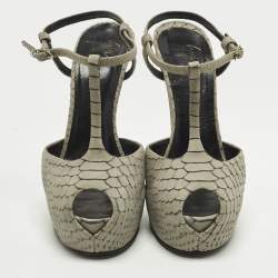 Pre Owned صندل جوسيبي زانوتي سير كاحل مقدمة مفتوحة سويدي رمادي مقاس 37