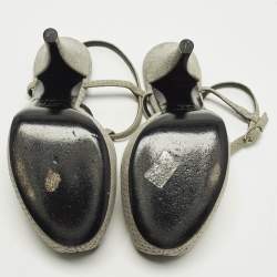 Pre Owned صندل جوسيبي زانوتي سير كاحل مقدمة مفتوحة سويدي رمادي مقاس 37