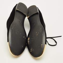 مملوكة مسبقًا حذاء سموكينغ كاب تو قماش مخملي ومعدني أسود جوزيبي زانوتي مقاس 39