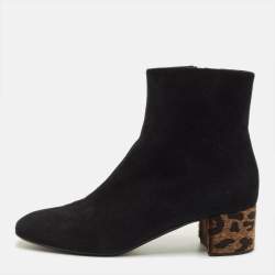 Pre Owned حذاء بوت كاحل جيانفيتو روسي بوكليه كيتي قماش تريكو مقاس 37.5