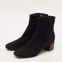 Pre Owned Giuseppe Zanotti Size 38.5 Black Suede Ankle Length Boots
