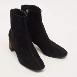 Pre Owned Giuseppe Zanotti Size 38.5 Black Suede Ankle Length Boots