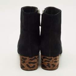 Pre Owned Giuseppe Zanotti Size 38.5 Black Suede Ankle Length Boots