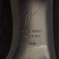 Pre Owned Giuseppe Zanotti Size 38.5 Black Suede Ankle Length Boots