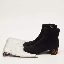 Pre Owned Giuseppe Zanotti Size 38.5 Black Suede Ankle Length Boots