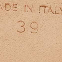 Pre Owned Giuseppe Zanotti Size 39 Black/White Metallic Embossed Suede Peep Toe Pumps