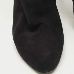 مملوكة مسبقًا حذاء بوت بطول الركبة جوسيبي زانوتي سويدي أسود مرصع بالكريستال مقاس 39