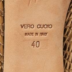 Pre Owned حذاء كعب عالي جوسيبي زانوتي نعل سميك مقدمة مفتوحة جلد نقش تمساح أسود مقاس 39