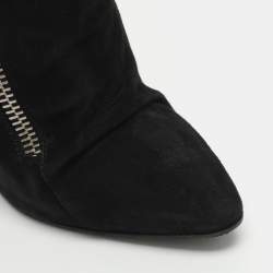 Pre Owned Giuseppe Zanotti Size 37 Black Suede Mid Calf Boots