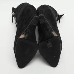 Pre Owned Giuseppe Zanotti Size 37 Black Suede Mid Calf Boots
