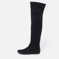 Pre Owned Giuseppe Zanotti Size 36.5 Black Suede Knee Length Boots