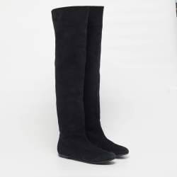 Pre Owned Giuseppe Zanotti Size 36.5 Black Suede Knee Length Boots