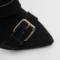 Pre Owned Giuseppe Zanotti Emy Size 37 Black Suede Ankle Length Boots