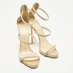 Pre Owned صندل جوسيبي زانوتي "هارموني" جلد لامع بيج مقاس 42