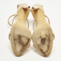 Pre Owned صندل جوسيبي زانوتي "هارموني" جلد لامع بيج مقاس 42