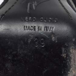 Pre Owned صندل جوسيبي زانوتي كولاين سويدي أسود مزخرف كريستال مقاس 37.5