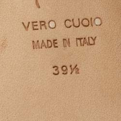 Pre Owned خُفّ جوسييبي زانوتي مُعقود جلد فضي مقاس 39.5