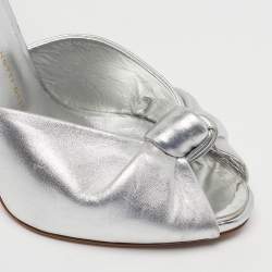 Pre Owned خُفّ جوسييبي زانوتي مُعقود جلد فضي مقاس 39.5