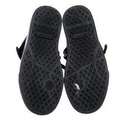 Pre Owned Giuseppe Zanotti Navy Blue/Black Velvet and Leather Coby High Top Sneakers Size 36