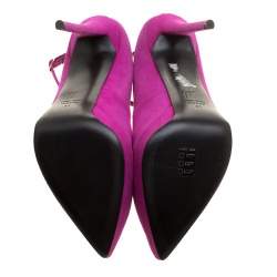 Pre Owned Giuseppe Zanotti Pink Suede Ankle Strap Platform Pointed Toe Pumps Size 41