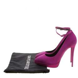 Pre Owned Giuseppe Zanotti Pink Suede Ankle Strap Platform Pointed Toe Pumps Size 41