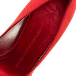 Giuseppe Zanotti Red Satin Criss Cross Peep Toe Pumps Size 38