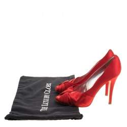Giuseppe Zanotti Red Satin Criss Cross Peep Toe Pumps Size 38