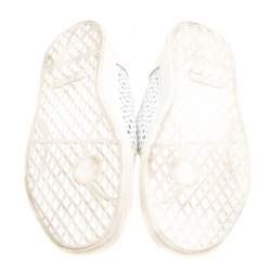 Giuseppe Zanotti White Perforated Leather Metal Cap Toe Skate Sneakers Size 40